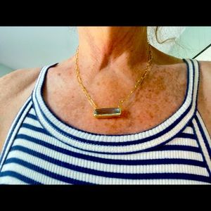 Jan Blakesberg hand designed 22kt gold and aquamarine necklace.